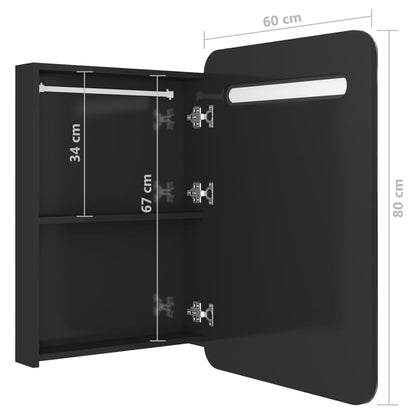 LED Bathroom Mirror Cabinet Shining Black 60x11x80 cm