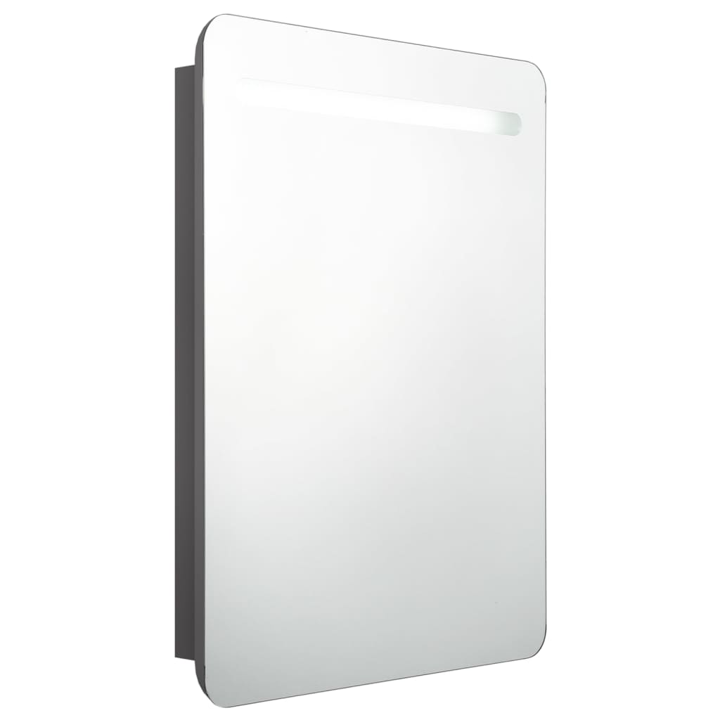 LED Bathroom Mirror Cabinet Grey 60x11x80 cm