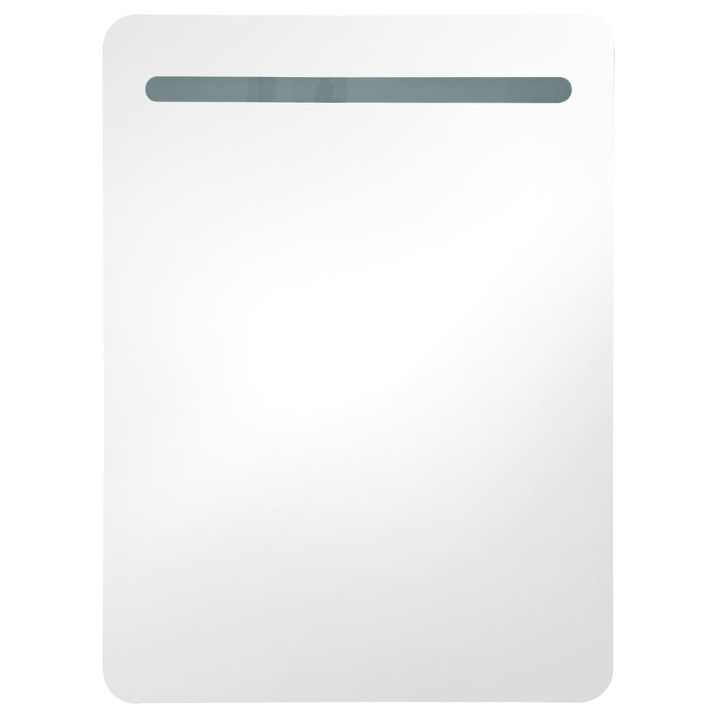 LED Bathroom Mirror Cabinet Grey 60x11x80 cm