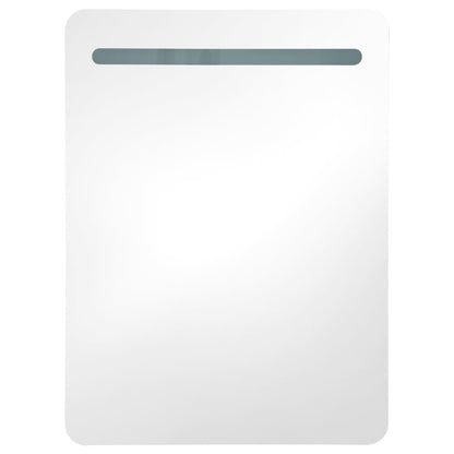 LED Bathroom Mirror Cabinet Grey 60x11x80 cm