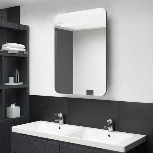 LED Bathroom Mirror Cabinet Grey 60x11x80 cm