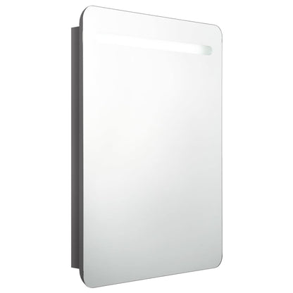 LED Bathroom Mirror Cabinet Shining Grey 60x11x80 cm