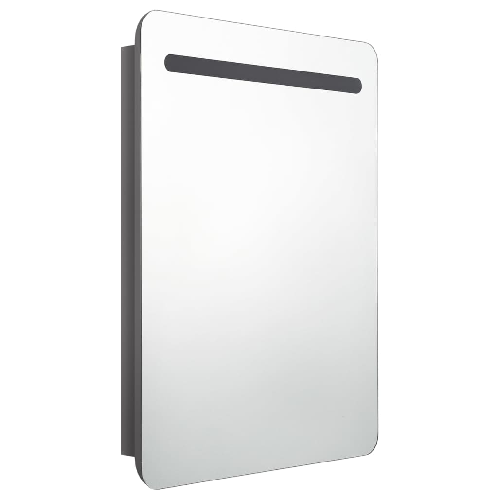 LED Bathroom Mirror Cabinet Shining Grey 60x11x80 cm