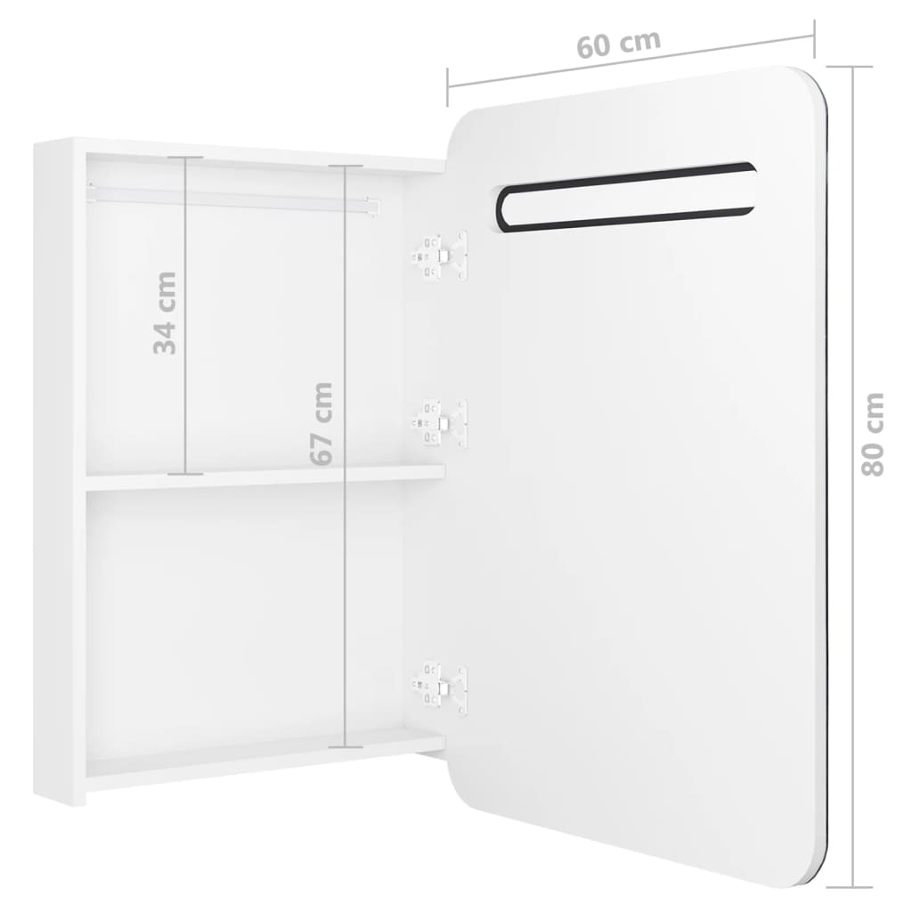 LED Bathroom Mirror Cabinet Shining White 60x11x80 cm