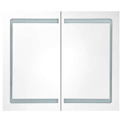 LED Bathroom Mirror Cabinet Grey 80x12x68 cm