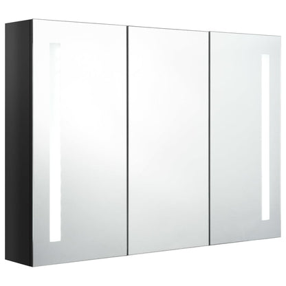 LED Bathroom Mirror Cabinet 89x14x62 cm Shining Black