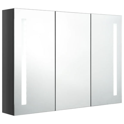 LED Bathroom Mirror Cabinet 89x14x62 cm Shining Grey