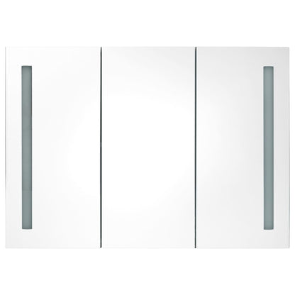 LED Bathroom Mirror Cabinet 89x14x62 cm Shining Grey