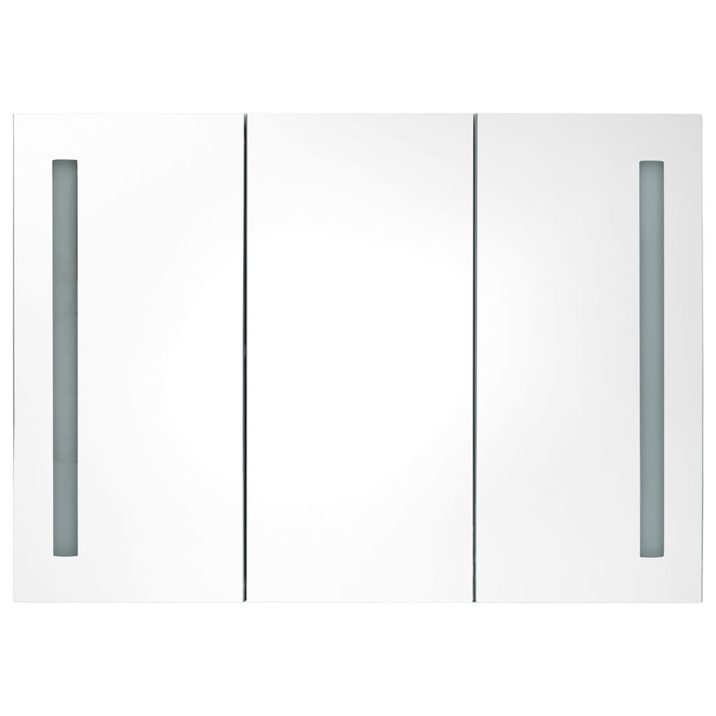 LED Bathroom Mirror Cabinet 89x14x62 cm Shining White