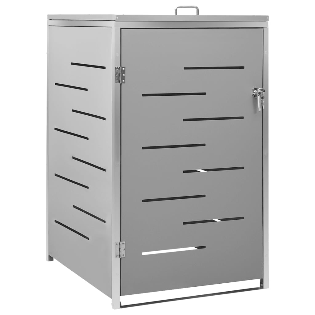 Single Wheelie Bin Shed 69x77.5x112.5 cm Stainless Steel