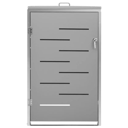 Single Wheelie Bin Shed 69x77.5x112.5 cm Stainless Steel