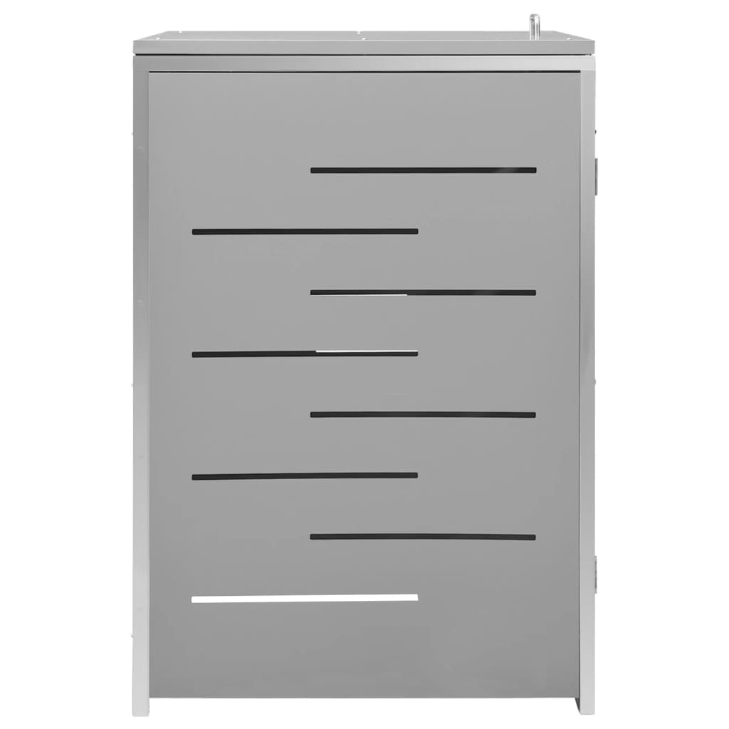 Single Wheelie Bin Shed 69x77.5x112.5 cm Stainless Steel