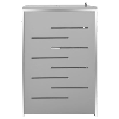 Triple Wheelie Bin Shed 207x77.5x112.5 cm Stainless Steel