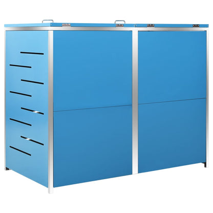 Double Wheelie Bin Shed 138x77.5x112.5 cm Stainless Steel