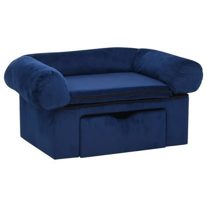 Dog Sofa with Drawer Blue 75x50x38 cm Plush