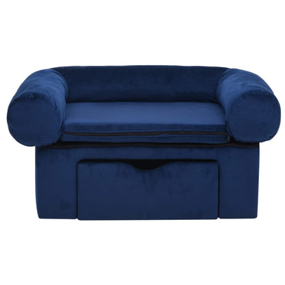 Dog Sofa with Drawer Blue 75x50x38 cm Plush