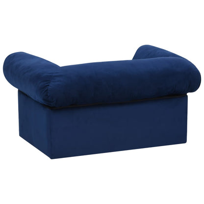 Dog Sofa with Drawer Blue 75x50x38 cm Plush