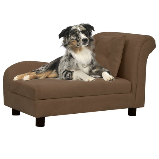 Dog Sofa with Pillow Brown 83x44x44 cm Plush