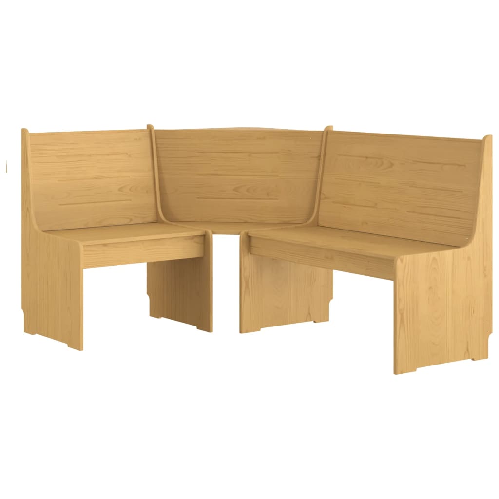 Corner Bench REINE 151 cm Honey Brown Solid Wood Pine