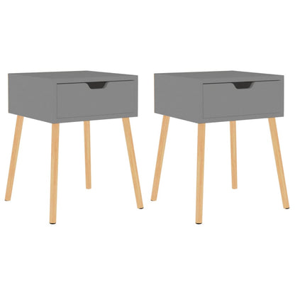 Bedside Cabinets 2 pcs Grey 40x40x56 cm Engineered Wood