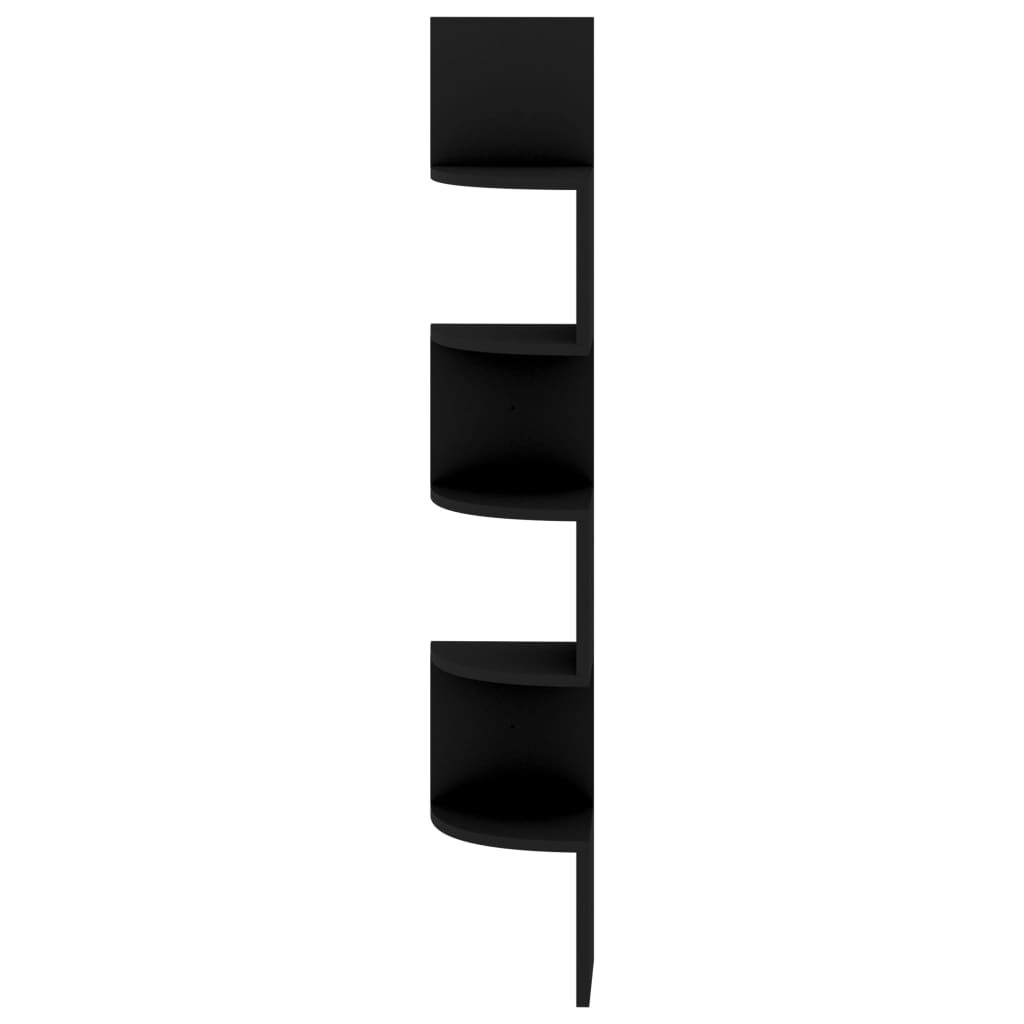 Wall Corner Shelf Black 19x19x123 cm Engineered Wood