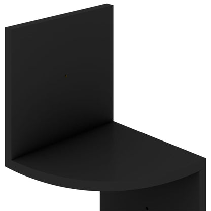 Wall Corner Shelf Black 19x19x123 cm Engineered Wood