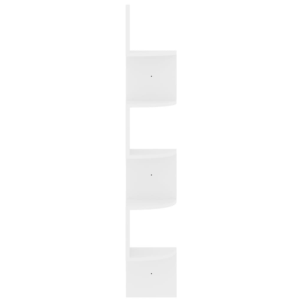 Wall Corner Shelf High Gloss White 19x19x123 cm Engineered Wood