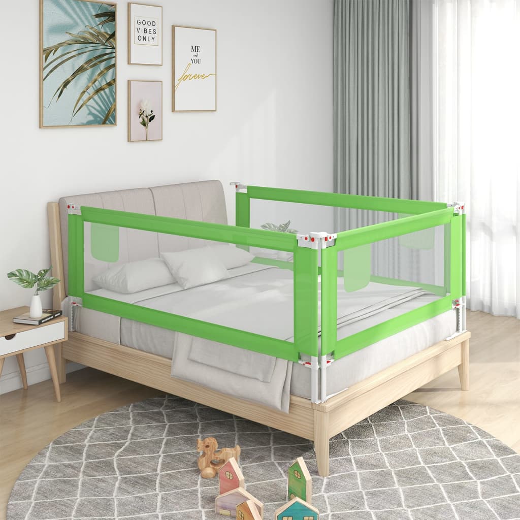 Toddler Safety Bed Rail Green 120x25 cm Fabric