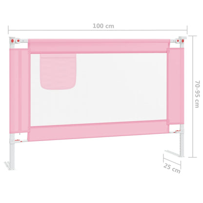 Toddler Safety Bed Rail Pink 100x25 cm Fabric