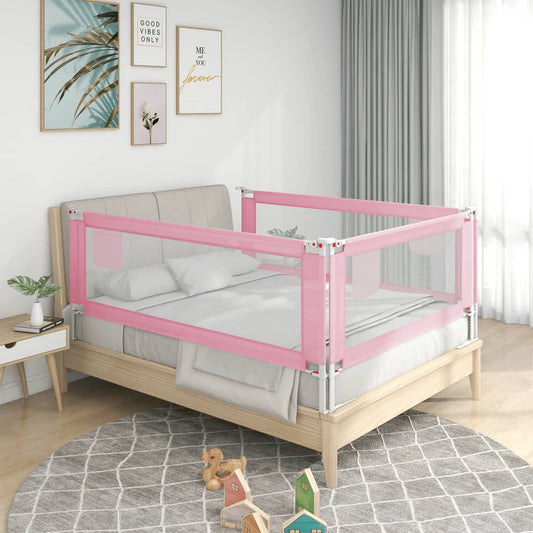 Toddler Safety Bed Rail Pink 100x25 cm Fabric