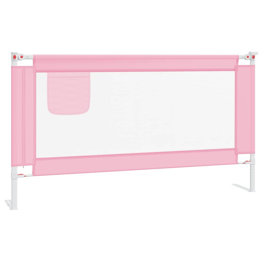 Toddler Safety Bed Rail Pink 150x25 cm Fabric