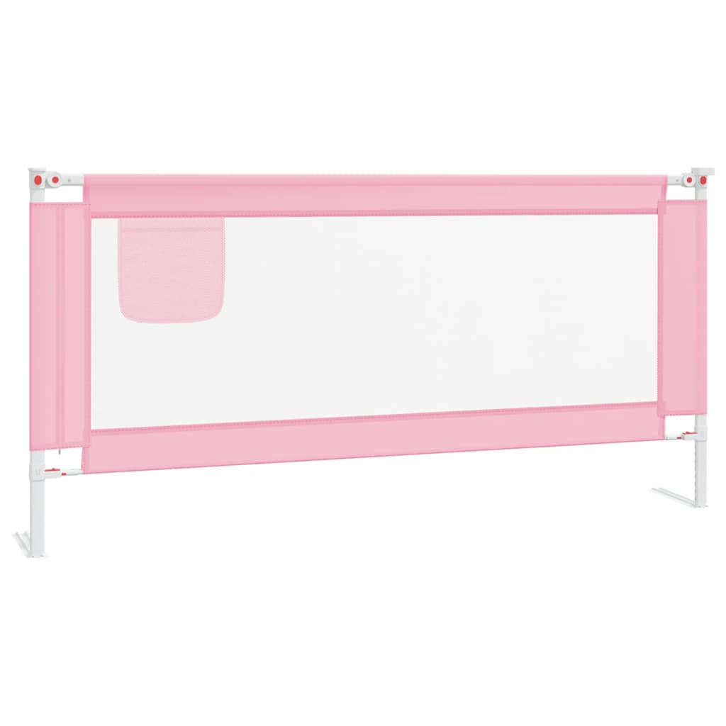 Toddler Safety Bed Rail Pink 190x25 cm Fabric