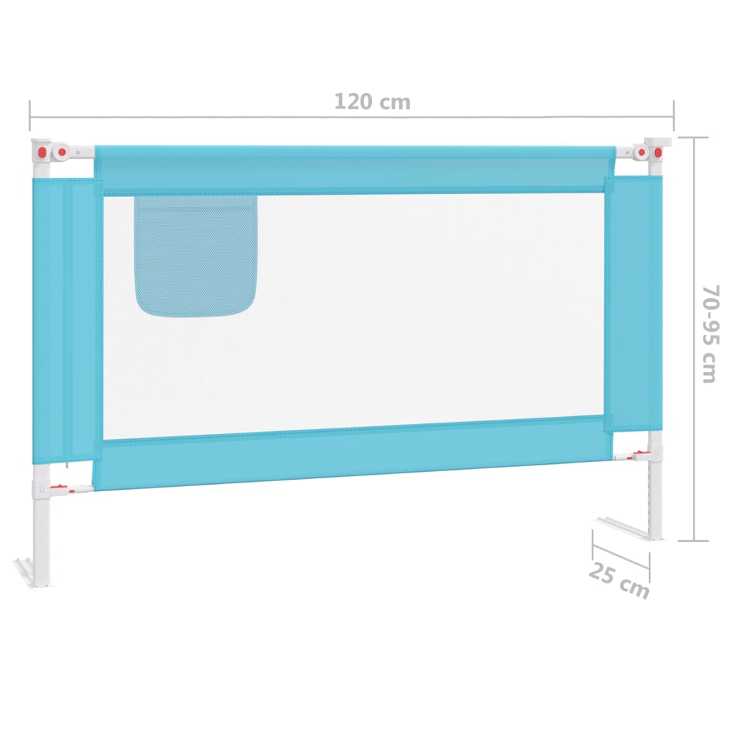 Toddler Safety Bed Rail Blue 120x25 cm Fabric