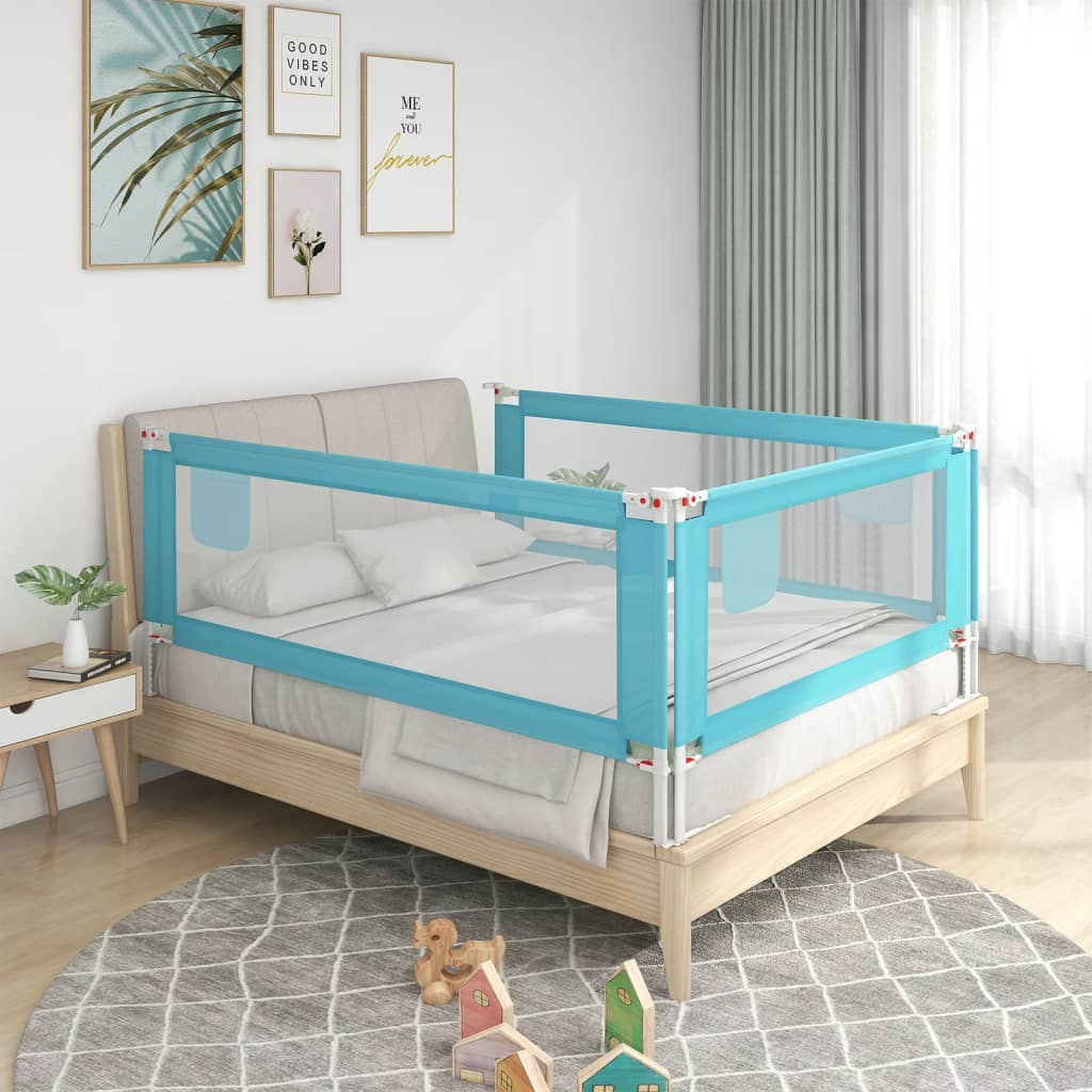 Toddler Safety Bed Rail Blue 160x25 cm Fabric