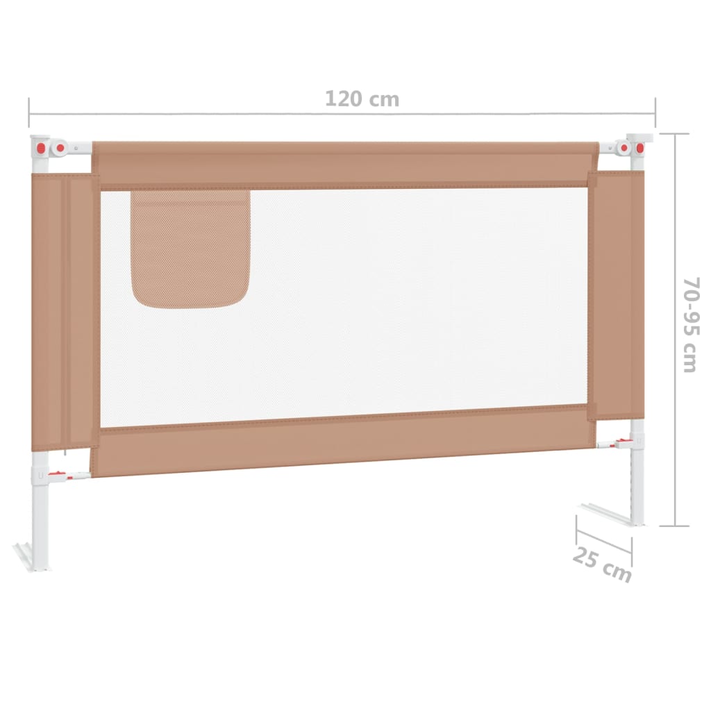 Toddler Safety Bed Rail Taupe 120x25 cm Fabric