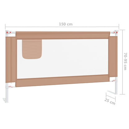 Toddler Safety Bed Rail Taupe 150x25 cm Fabric