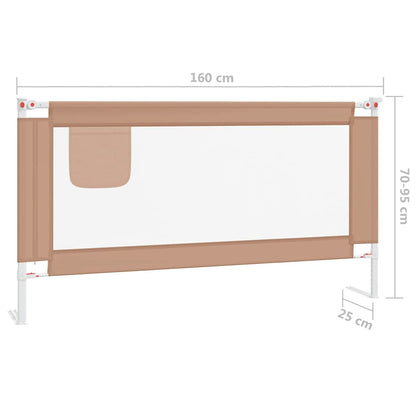 Toddler Safety Bed Rail Taupe 160x25 cm Fabric