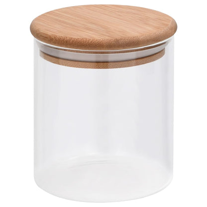 Storage Glass Jars with Bamboo Lid 10 pcs 600 ml