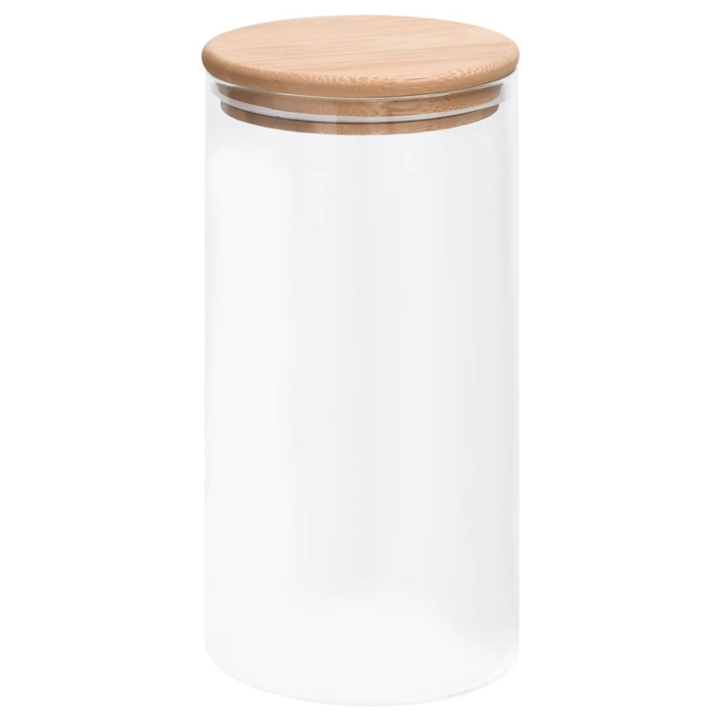 Storage Glass Jars with Bamboo Lid 4 pcs 1200 ml