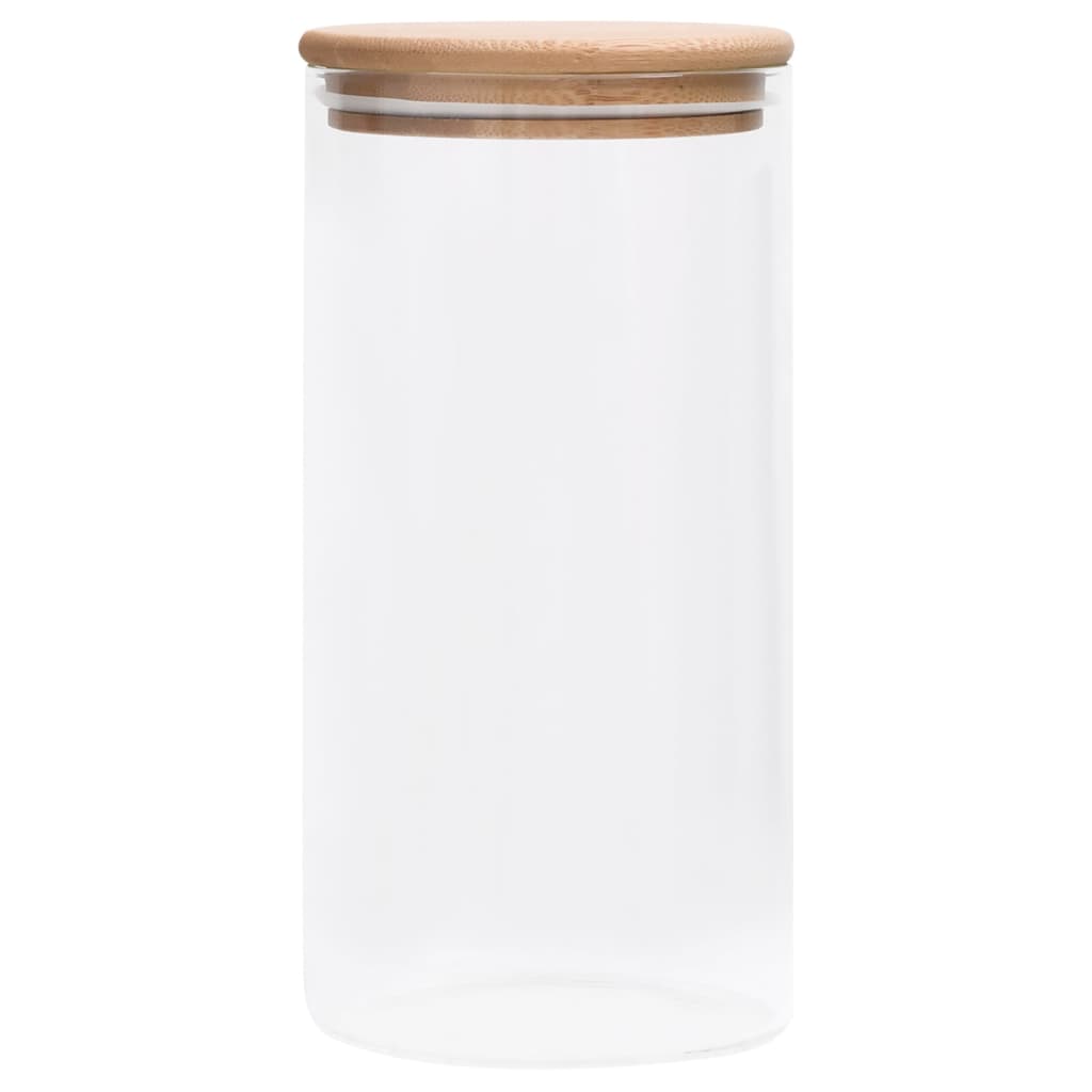 Storage Glass Jars with Bamboo Lid 4 pcs 1200 ml