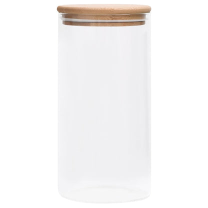 Storage Glass Jars with Bamboo Lid 4 pcs 1200 ml