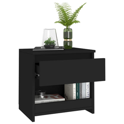 Bedside Cabinet Black 40x30x39 cm Engineered Wood