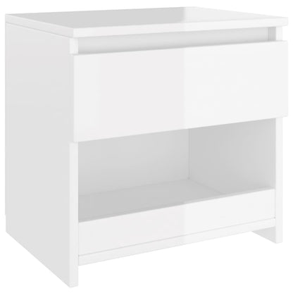 Bedside Cabinet High Gloss White 40x30x39 cm Engineered Wood