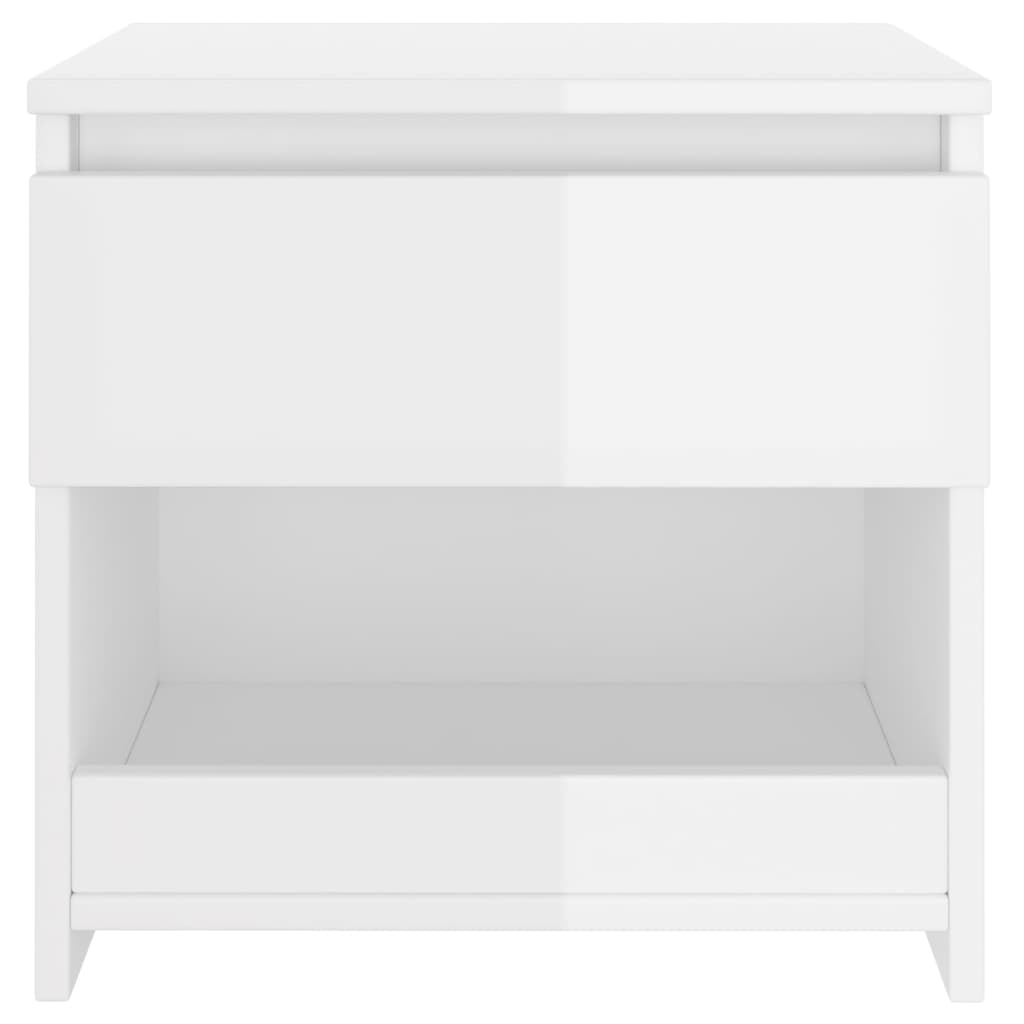 Bedside Cabinet High Gloss White 40x30x39 cm Engineered Wood