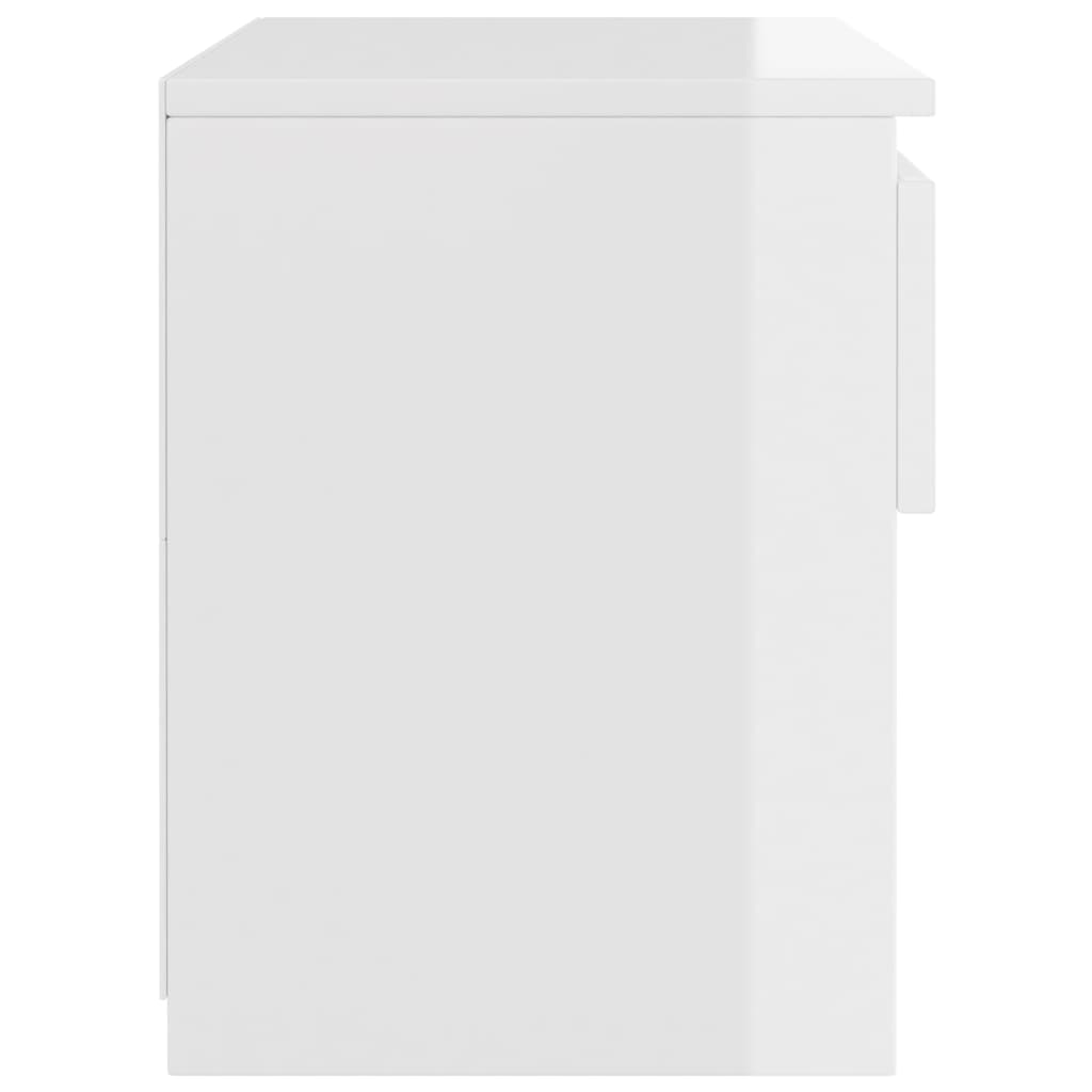 Bedside Cabinet High Gloss White 40x30x39 cm Engineered Wood