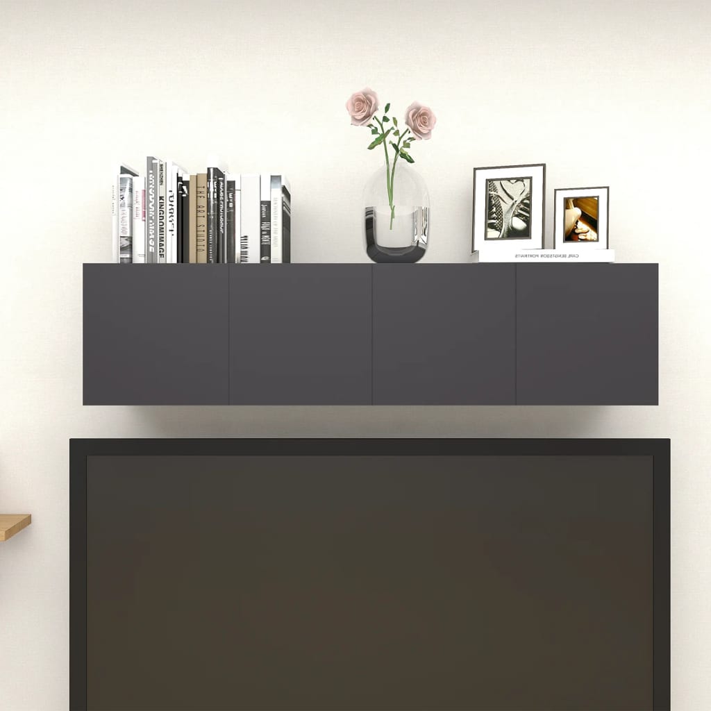 Wall Mounted TV Cabinets 4 pcs Grey 30.5x30x30 cm