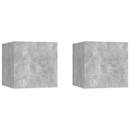 Wall Mounted TV Cabinets 2 pcs Concrete Grey 30.5x30x30 cm