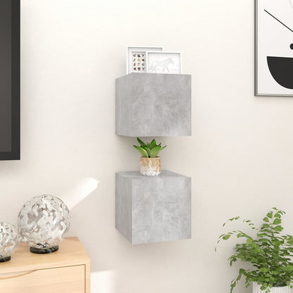 Wall Mounted TV Cabinets 2 pcs Concrete Grey 30.5x30x30 cm