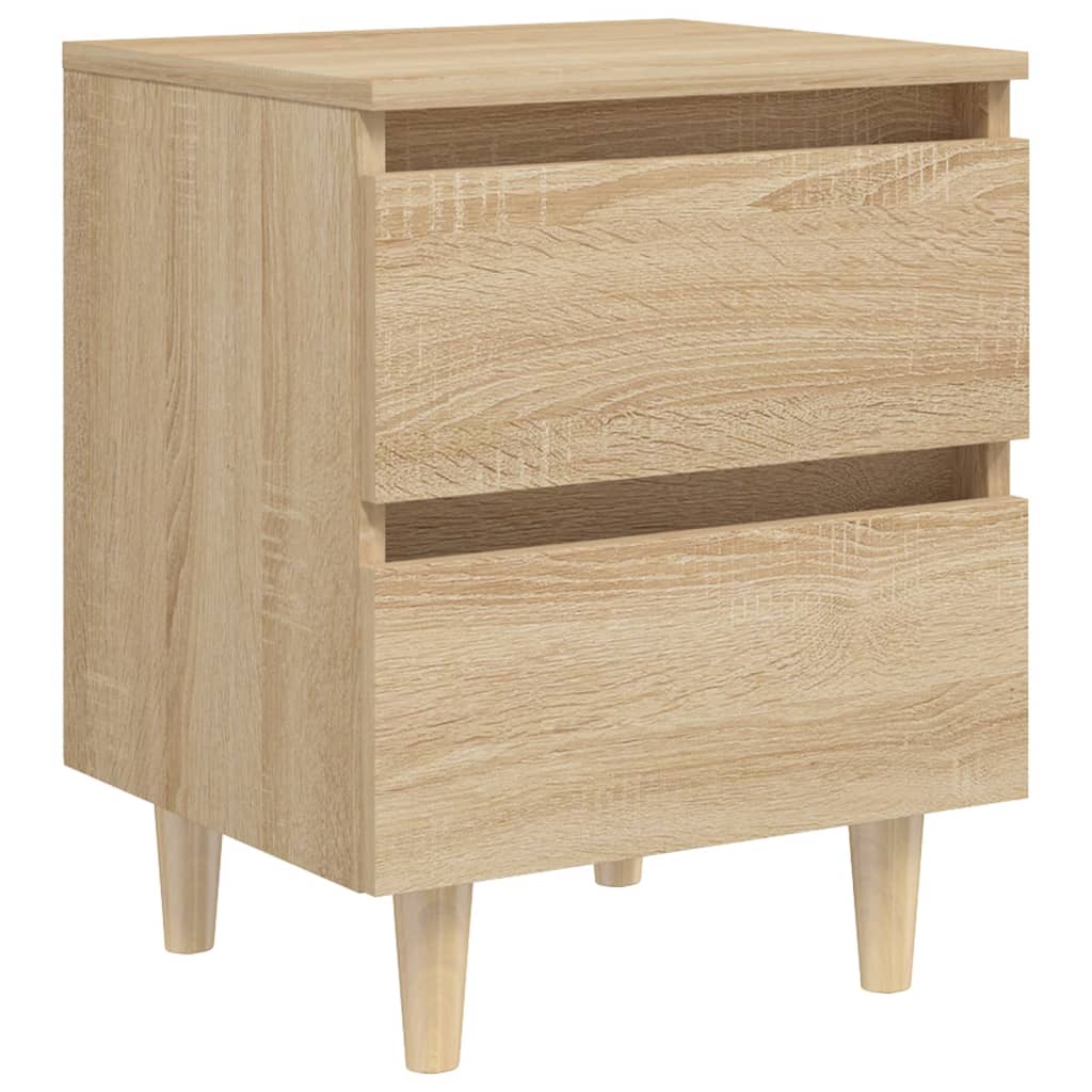 Bed Cabinets & Solid Pinewood Legs 2 pcs Sonoma Oak 40x35x50 cm