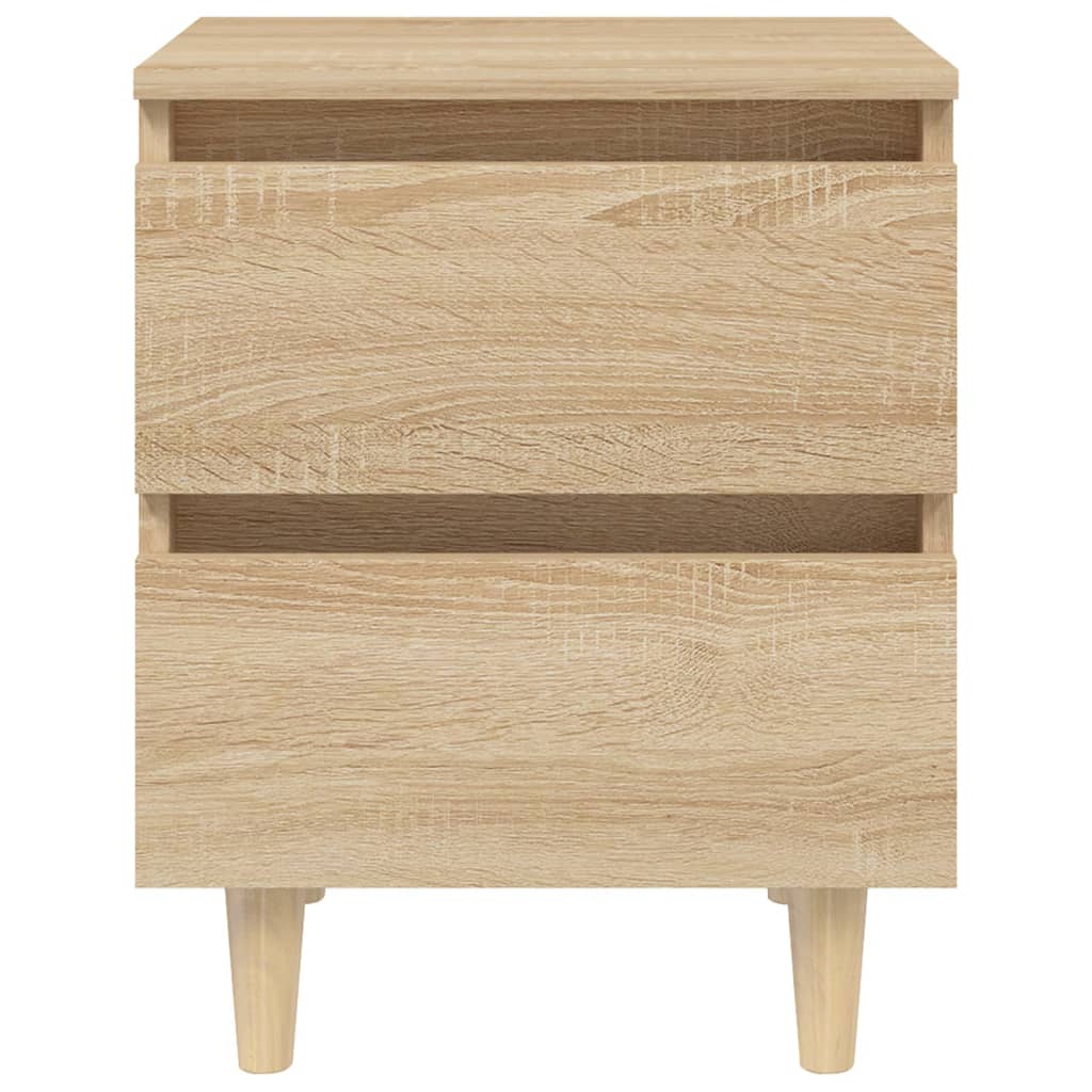 Bed Cabinets & Solid Pinewood Legs 2 pcs Sonoma Oak 40x35x50 cm